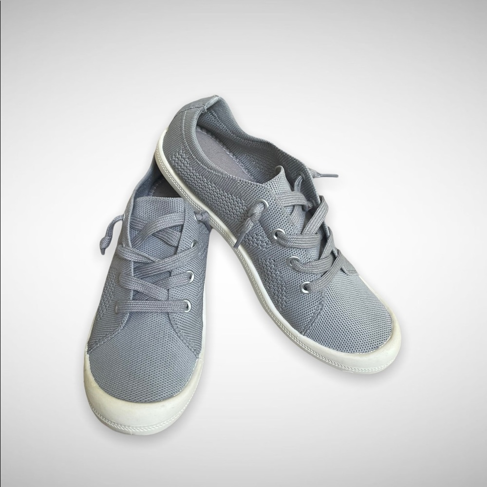 MADDEN GIRL Barby K Mesh Knit Lace Up Low Top Fashion Sneakers Grey 7.5